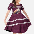 NRL Manly Warringah Christmas Personalised Kid Short Sleeve Dress with Sea Eagles Mascot