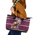 NRL Manly Warringah Christmas Personalised Leather Tote Bag with Sea Eagles Mascot