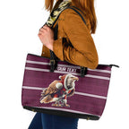 NRL Manly Warringah Christmas Personalised Leather Tote Bag with Sea Eagles Mascot