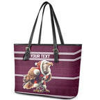 NRL Manly Warringah Christmas Personalised Leather Tote Bag with Sea Eagles Mascot