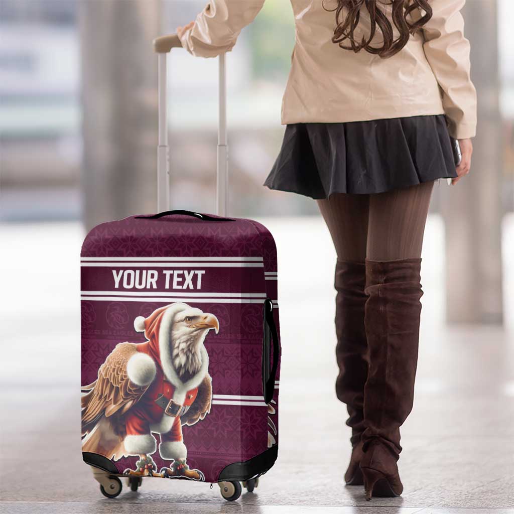 NRL Manly Warringah Christmas Personalised Luggage Cover with Sea Eagles Mascot