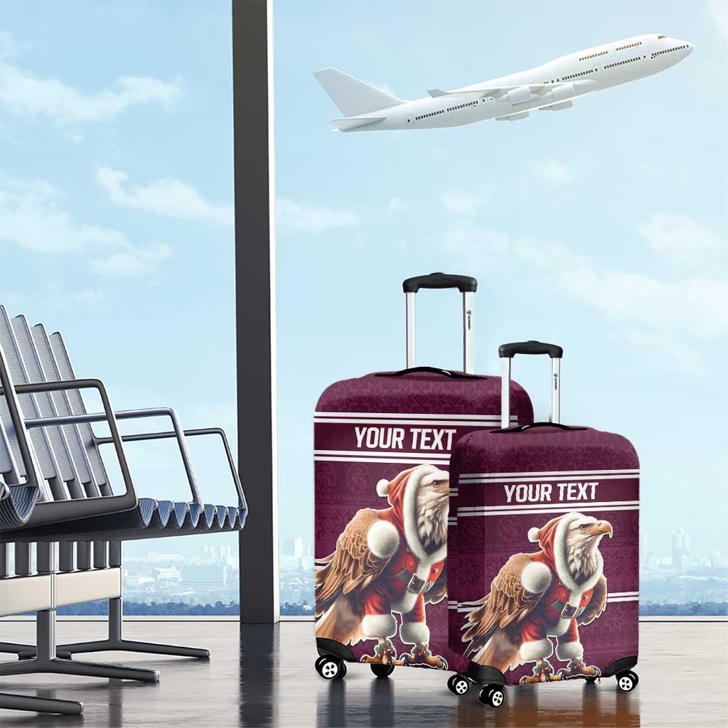 NRL Manly Warringah Christmas Personalised Luggage Cover with Sea Eagles Mascot