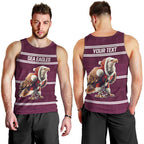 NRL Manly Warringah Christmas Personalised Men Tank Top with Sea Eagles Mascot