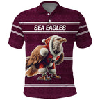 NRL Manly Warringah Christmas Personalised Polo Shirt with Sea Eagles Mascot