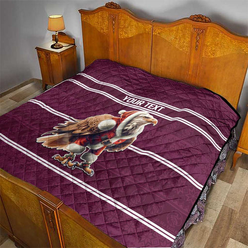 NRL Manly Warringah Christmas Personalised Quilt with Sea Eagles Mascot