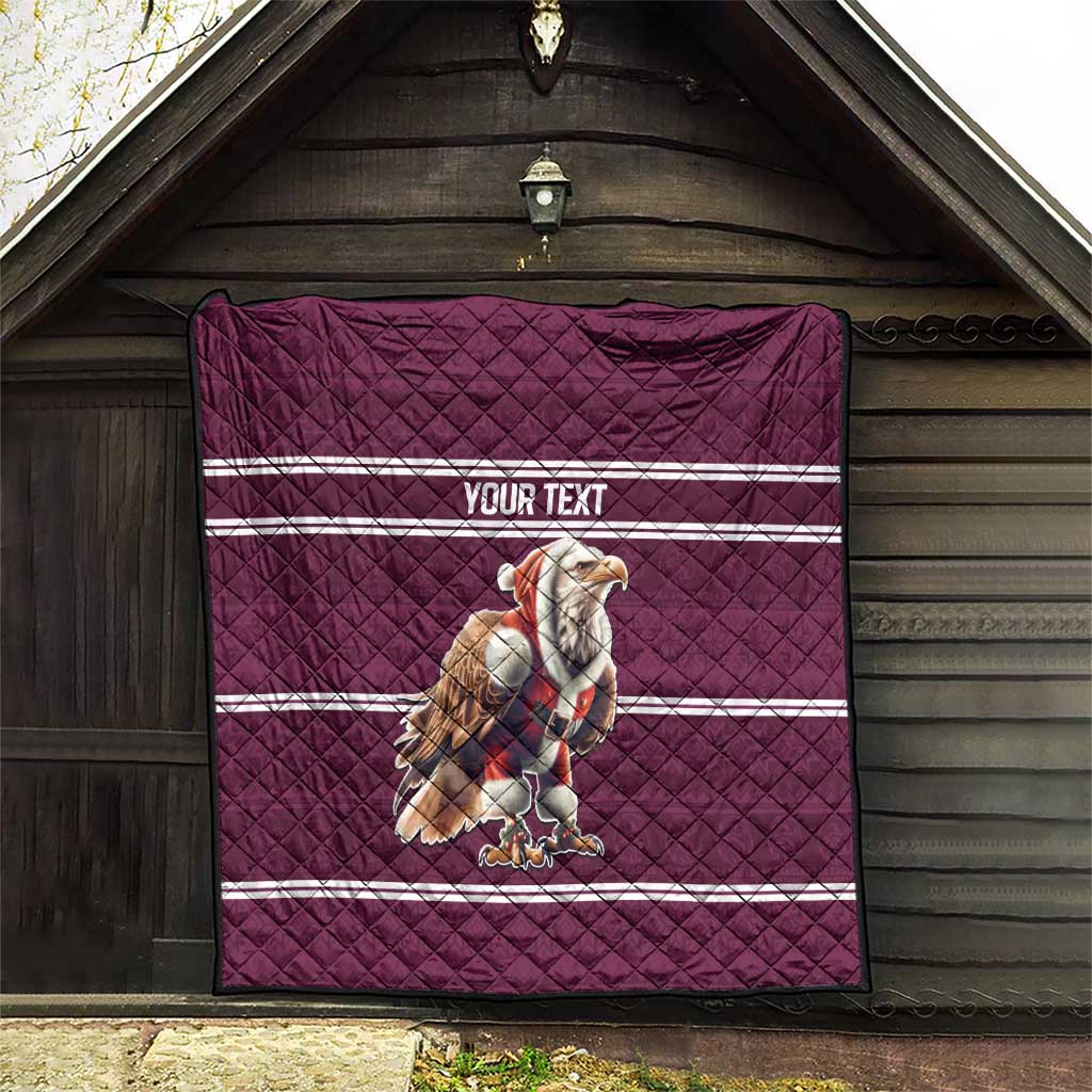 NRL Manly Warringah Christmas Personalised Quilt with Sea Eagles Mascot