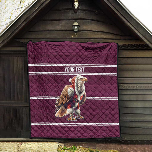 NRL Manly Warringah Christmas Personalised Quilt with Sea Eagles Mascot