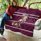 NRL Manly Warringah Christmas Personalised Quilt with Sea Eagles Mascot