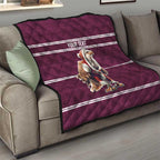 NRL Manly Warringah Christmas Personalised Quilt with Sea Eagles Mascot