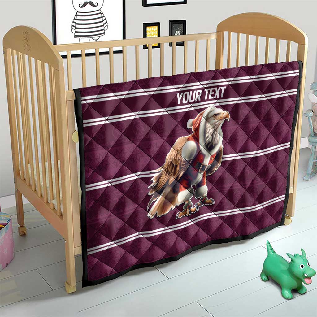 NRL Manly Warringah Christmas Personalised Quilt with Sea Eagles Mascot