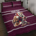 NRL Manly Warringah Christmas Personalised Quilt Bed Set with Sea Eagles Mascot