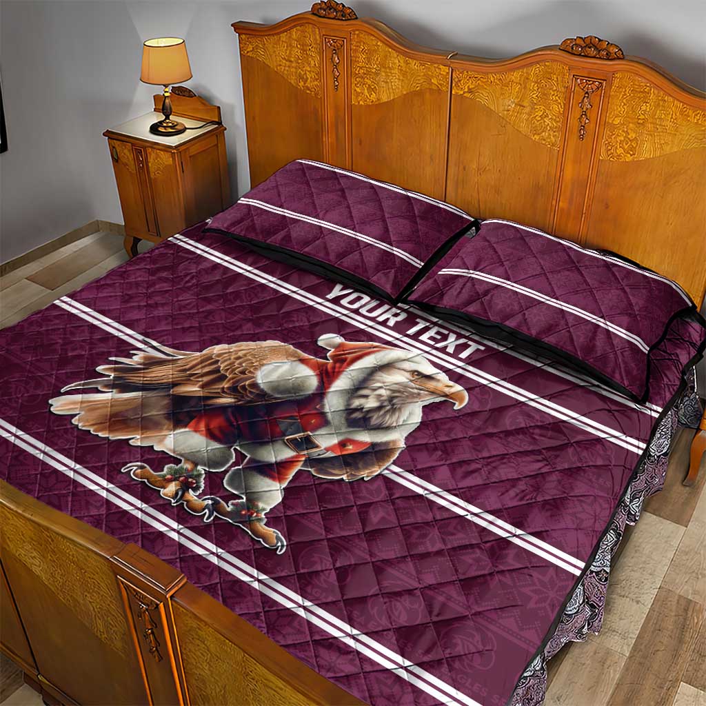NRL Manly Warringah Christmas Personalised Quilt Bed Set with Sea Eagles Mascot