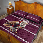 NRL Manly Warringah Christmas Personalised Quilt Bed Set with Sea Eagles Mascot