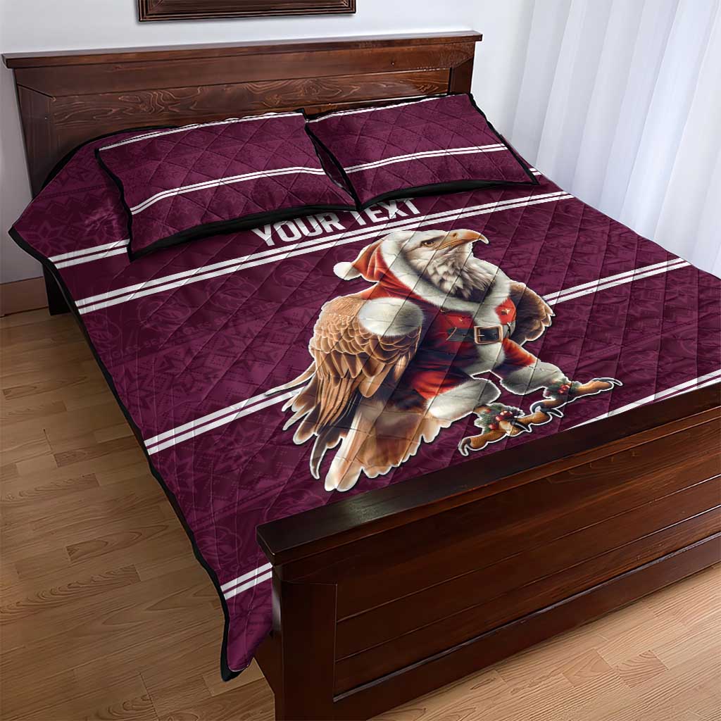 NRL Manly Warringah Christmas Personalised Quilt Bed Set with Sea Eagles Mascot