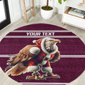 NRL Manly Warringah Christmas Personalised Round Carpet with Sea Eagles Mascot
