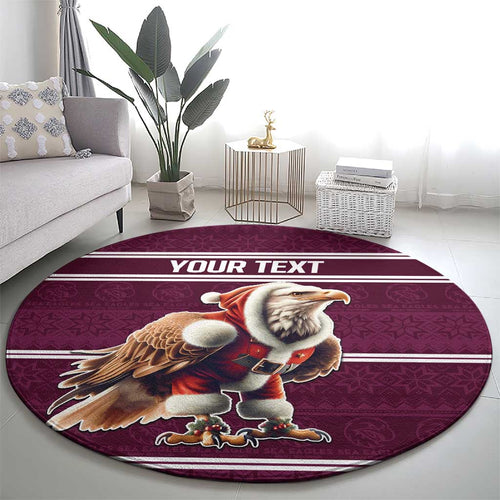 NRL Manly Warringah Christmas Personalised Round Carpet with Sea Eagles Mascot