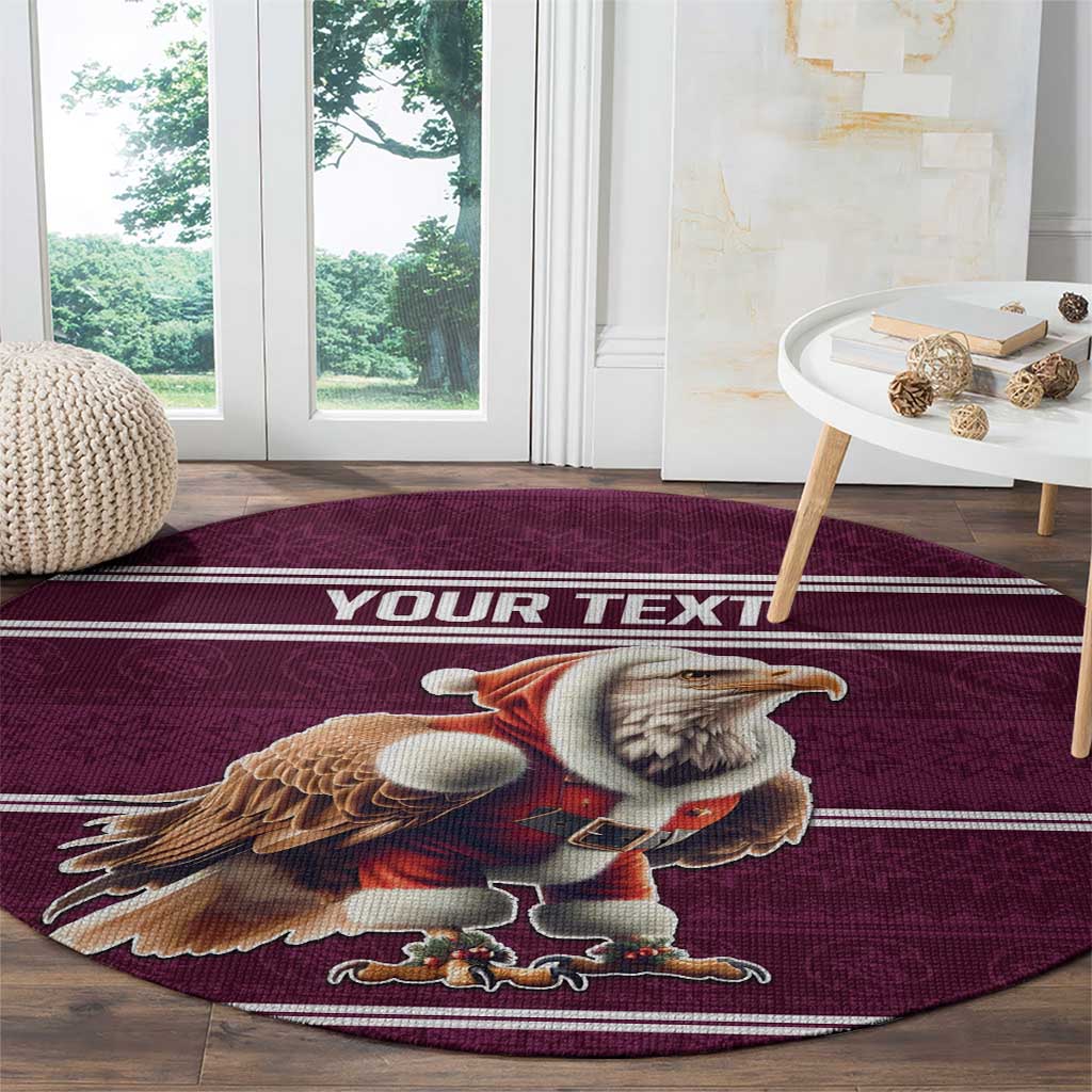 NRL Manly Warringah Christmas Personalised Round Carpet with Sea Eagles Mascot