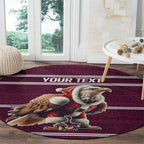 NRL Manly Warringah Christmas Personalised Round Carpet with Sea Eagles Mascot