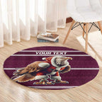 NRL Manly Warringah Christmas Personalised Round Carpet with Sea Eagles Mascot