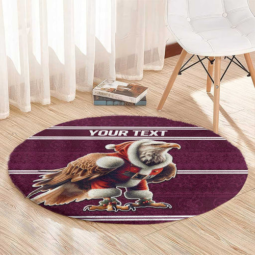NRL Manly Warringah Christmas Personalised Round Carpet with Sea Eagles Mascot