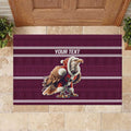 NRL Manly Warringah Christmas Personalised Rubber Doormat with Sea Eagles Mascot