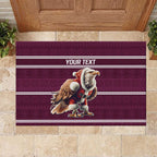 NRL Manly Warringah Christmas Personalised Rubber Doormat with Sea Eagles Mascot