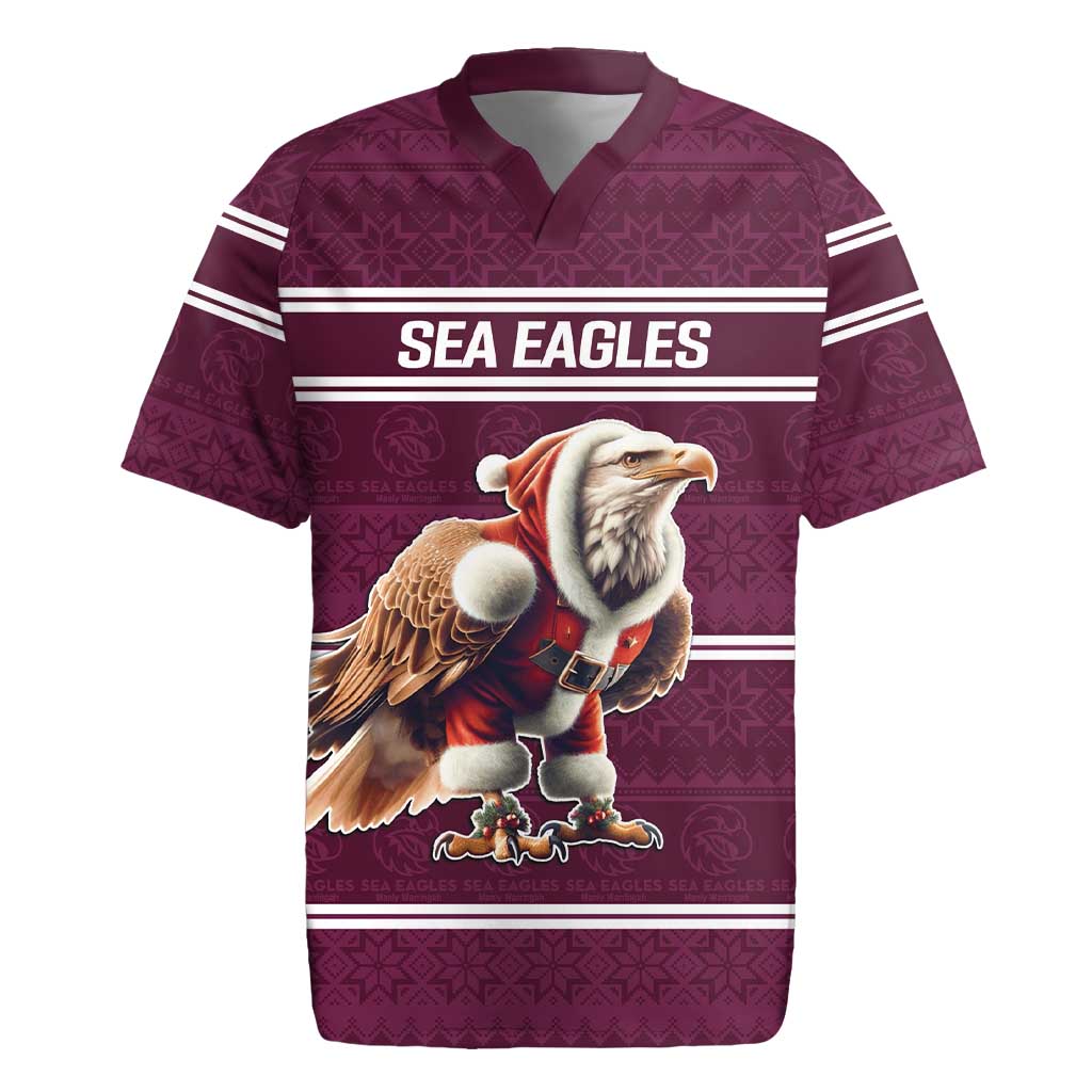 NRL Manly Warringah Christmas Personalised Rugby Jersey with Sea Eagles Mascot