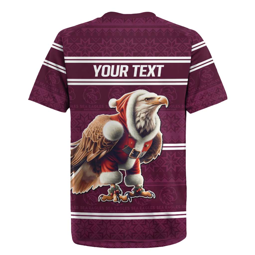 NRL Manly Warringah Christmas Personalised Rugby Jersey with Sea Eagles Mascot