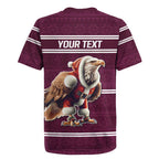 NRL Manly Warringah Christmas Personalised Rugby Jersey with Sea Eagles Mascot