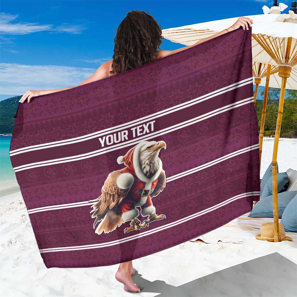 NRL Manly Warringah Christmas Personalised Sarong with Sea Eagles Mascot