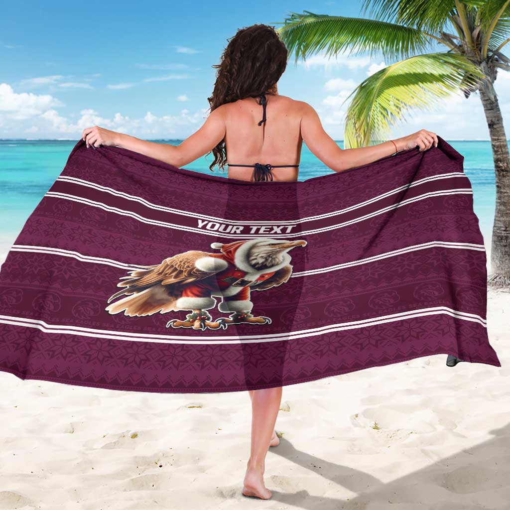 NRL Manly Warringah Christmas Personalised Sarong with Sea Eagles Mascot