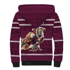 NRL Manly Warringah Christmas Personalised Sherpa Hoodie with Sea Eagles Mascot