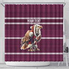 NRL Manly Warringah Christmas Personalised Shower Curtain with Sea Eagles Mascot