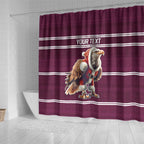 NRL Manly Warringah Christmas Personalised Shower Curtain with Sea Eagles Mascot