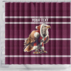 NRL Manly Warringah Christmas Personalised Shower Curtain with Sea Eagles Mascot