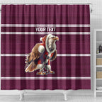 NRL Manly Warringah Christmas Personalised Shower Curtain with Sea Eagles Mascot