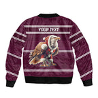 NRL Manly Warringah Christmas Personalised Sleeve Zip Bomber Jacket with Sea Eagles Mascot