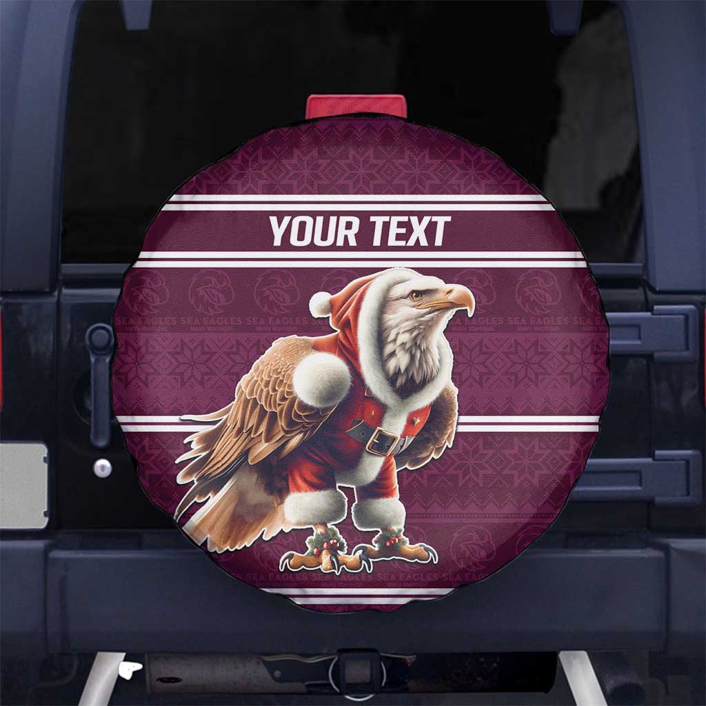 NRL Manly Warringah Christmas Personalised Spare Tire Cover with Sea Eagles Mascot