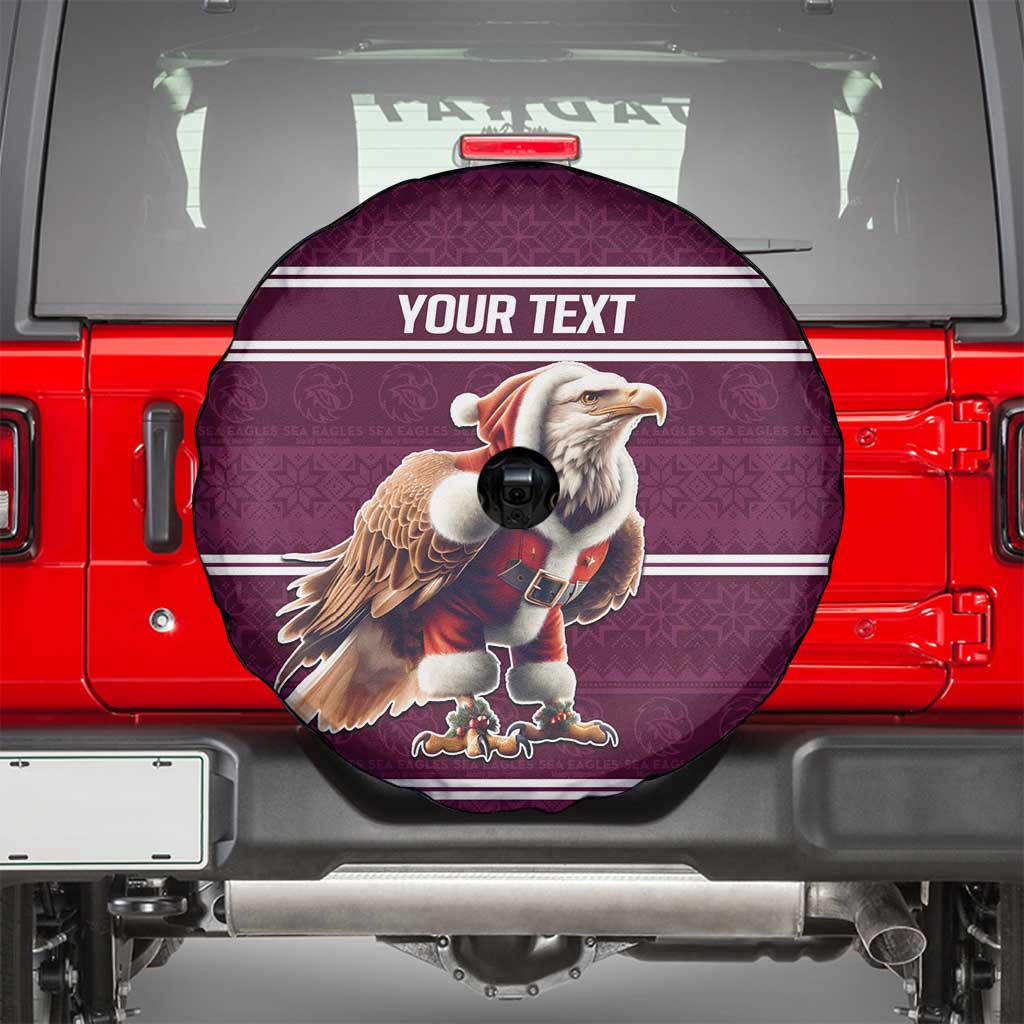 NRL Manly Warringah Christmas Personalised Spare Tire Cover with Sea Eagles Mascot