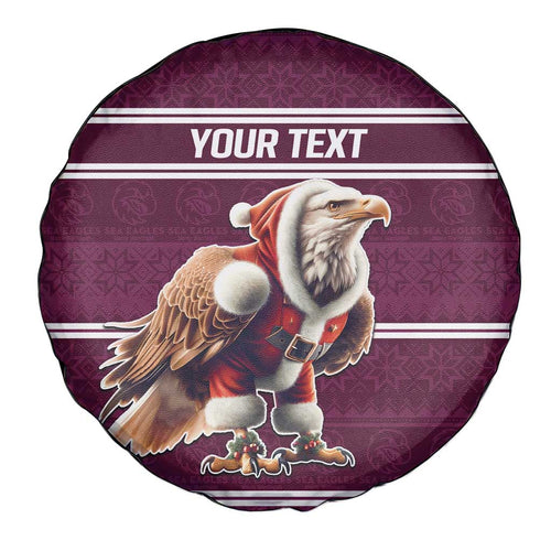 NRL Manly Warringah Christmas Personalised Spare Tire Cover with Sea Eagles Mascot