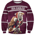 NRL Manly Warringah Christmas Personalised Sweatshirt with Sea Eagles Mascot