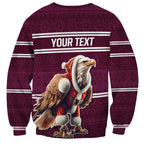 NRL Manly Warringah Christmas Personalised Sweatshirt with Sea Eagles Mascot