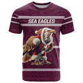 NRL Manly Warringah Christmas Personalised T Shirt with Sea Eagles Mascot