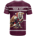 NRL Manly Warringah Christmas Personalised T Shirt with Sea Eagles Mascot