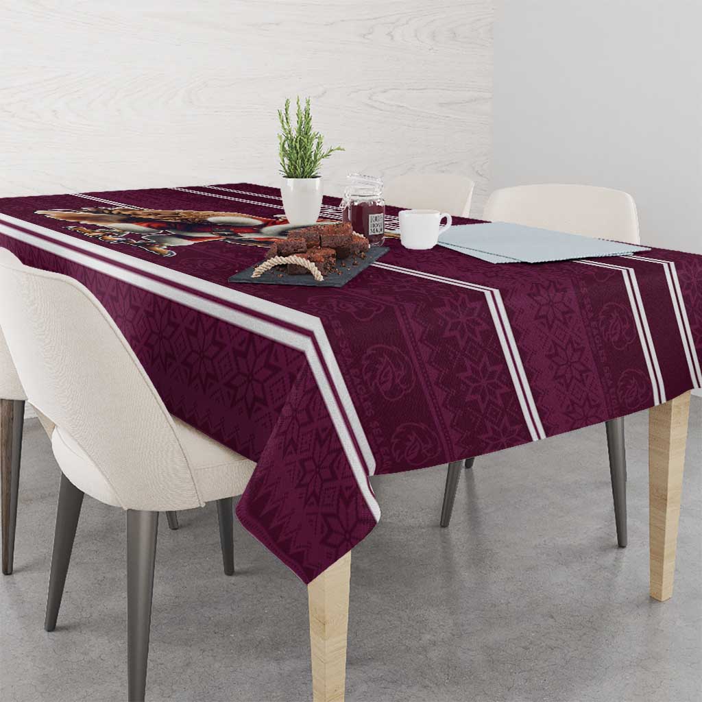 NRL Manly Warringah Christmas Personalised Tablecloth with Sea Eagles Mascot