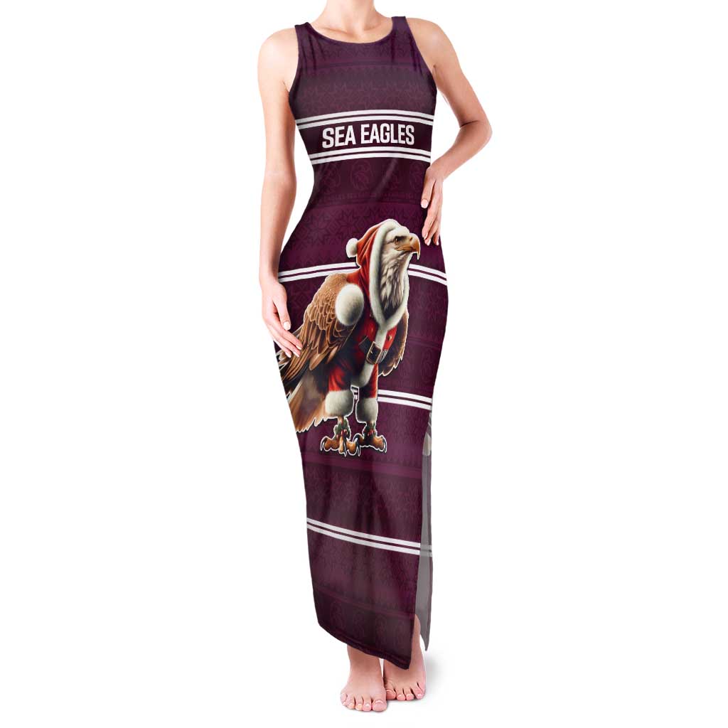 NRL Manly Warringah Christmas Personalised Tank Maxi Dress with Sea Eagles Mascot