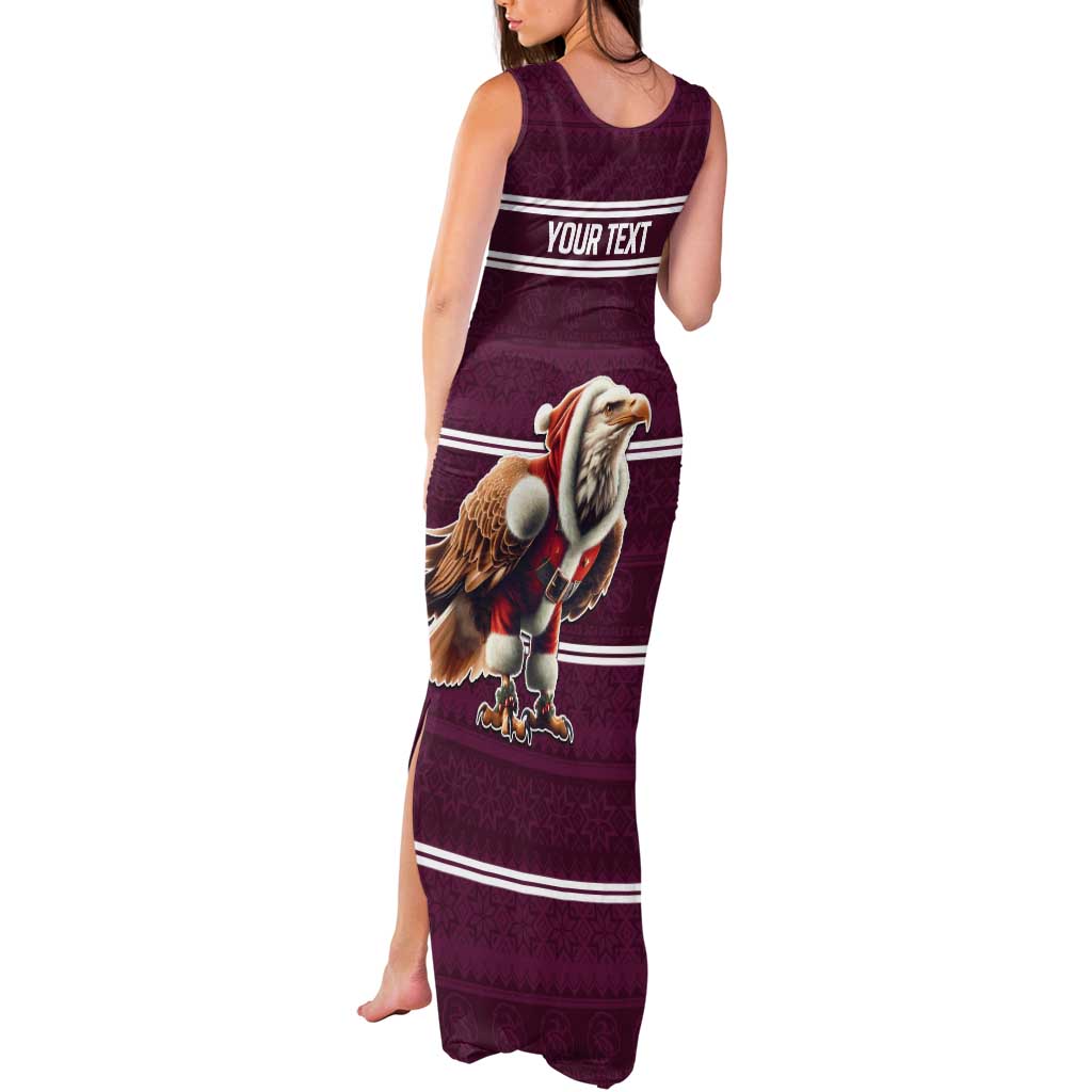 NRL Manly Warringah Christmas Personalised Tank Maxi Dress with Sea Eagles Mascot