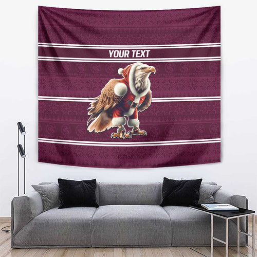 NRL Manly Warringah Christmas Personalised Tapestry with Sea Eagles Mascot