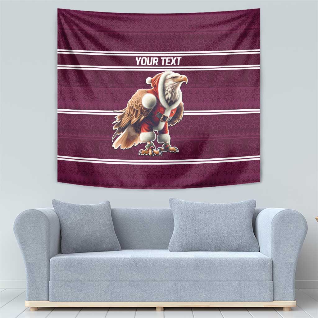 NRL Manly Warringah Christmas Personalised Tapestry with Sea Eagles Mascot