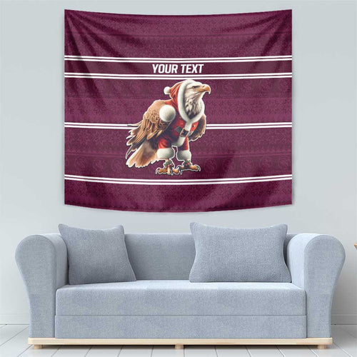 NRL Manly Warringah Christmas Personalised Tapestry with Sea Eagles Mascot